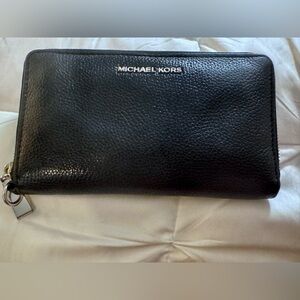 Michael Kors Black Pebbled Leather Wallet
